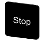 SIEMENS - Bezeichnungsschild 22x22mm, Schild schwarz, Beschriftung: Stop