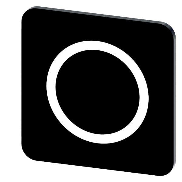 SIEMENS - Bezeichnungsschild 22x22mm, Schild schwarz, Symbol: O*