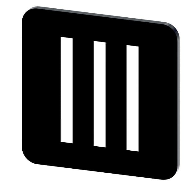 SIEMENS - Bezeichnungsschild 22x22mm, Schild schwarz, Symbol: III*