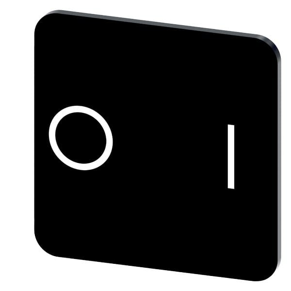 SIEMENS - Bezeichnungsschild 22x22mm, Schild schwarz, Symbol: O* I