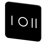 SIEMENS - Bezeichnungsschild 22x22mm, Schild schwarz, Symbol: I* O II