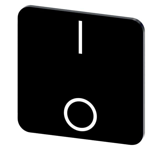 SIEMENS - Bezeichnungsschild 22x22mm, Schild schwarz, Symbol: I* O