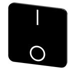 SIEMENS - Bezeichnungsschild 22x22mm, Schild schwarz, Symbol: I* O