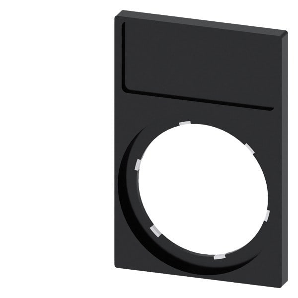 SIEMENS - Schildträger, Rahmen unten eckig, schwarz, für Bezeichnungsschild 12,5x 27mm