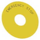SIEMENS - Unterlegschild rund, für Not-Halt-Pilzdrucktaster, gelb: Emergency Stop