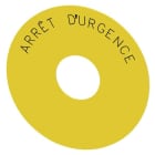 SIEMENS - Unterlegschild rund, für Not-Halt-Pilzdrucktaster, gelb: Arret DURGENCE