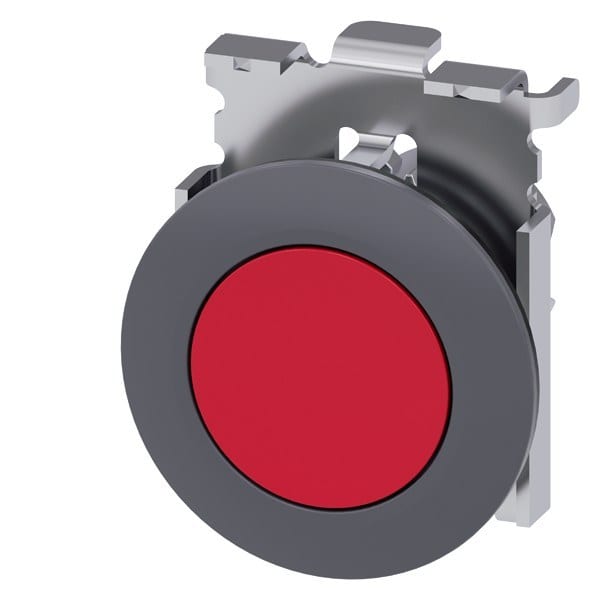SIEMENS - Drucktaster, 30mm, rund, Metall, matt, rot