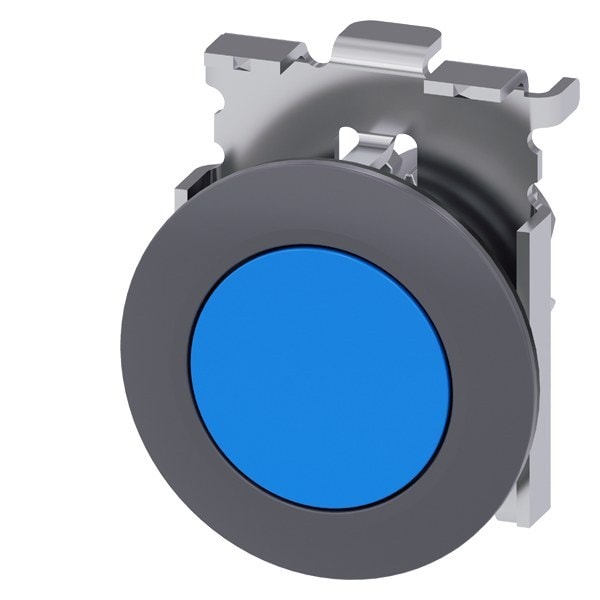SIEMENS - Drucktaster, 30mm, rund, Metall, matt, blau