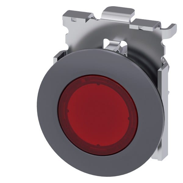 SIEMENS - Drucktaster, beleuchtet, 30mm, rund, Metall, matt, rot