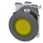 SIEMENS - Drucktaster, beleuchtet, als Leuchtmelder, 30mm, rund, Metall, matt, gelb