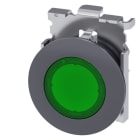 SIEMENS - Drucktaster, beleuchtet, als Leuchtmelder, 30mm, rund, Metall, matt, grün