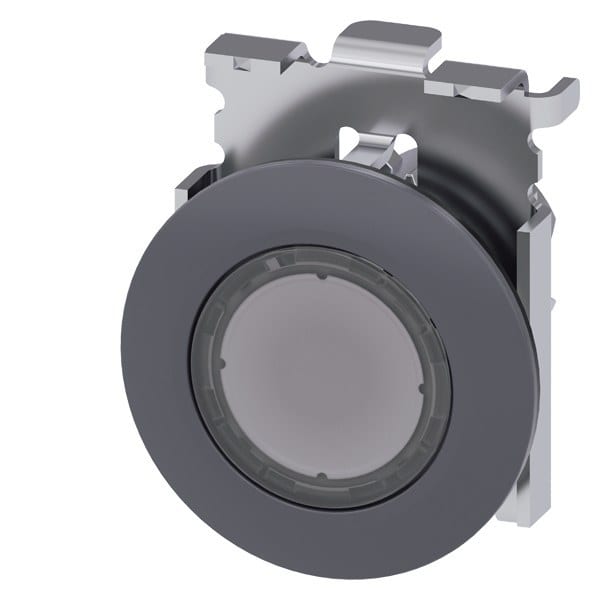 SIEMENS - Drucktaster, beleuchtet, 30mm, rund, Metall, matt, klar