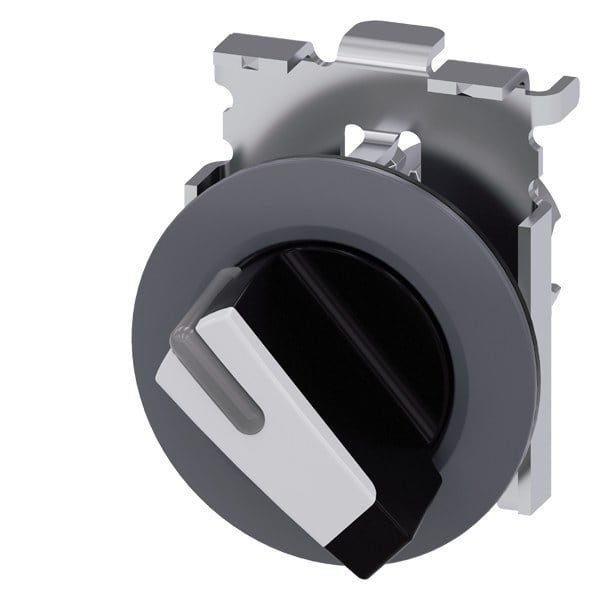 SIEMENS - Knebelschalter, beleuchtbar, 30mm, rund, Metall, matt, weiß
