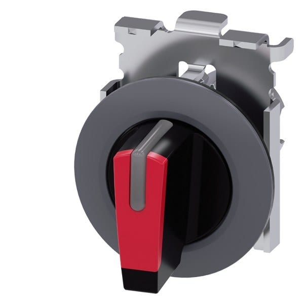 SIEMENS - Knebelschalter, beleuchtbar, 30mm, rund, Metall, matt, rot