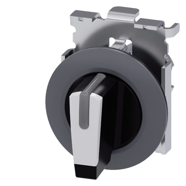 SIEMENS - Knebelschalter, beleuchtbar, 30mm, rund, Metall, matt, weiß