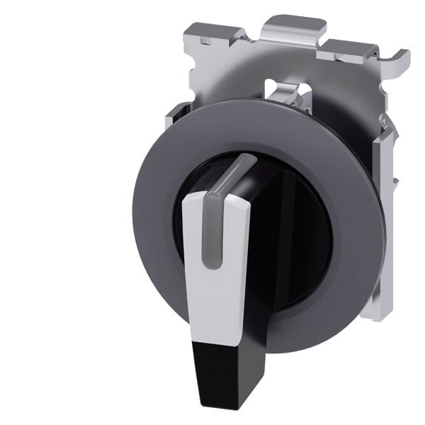 SIEMENS - Knebelschalter, beleuchtbar, 30mm, rund, Metall, matt, weiß