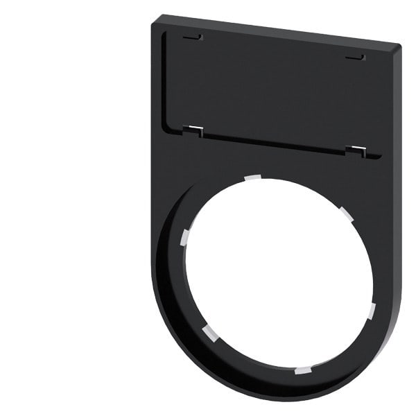 SIEMENS - Schildträger, flach, abgerundet, schwarz, für Bezeichnungsschild 12,5x 27mm