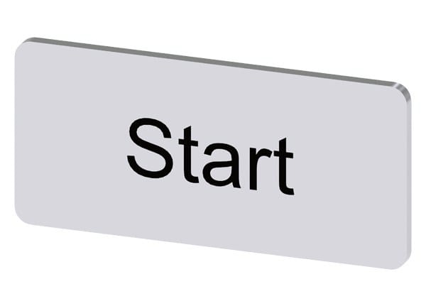 SIEMENS - Bezeichnungsschild 12,5x27mm, Schild silber, Beschriftung: Start