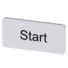 SIEMENS - Bezeichnungsschild 12,5x27mm, Schild silber, Beschriftung: Start