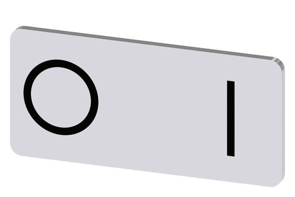 SIEMENS - Bezeichnungsschild 12,5x27mm, Schild silber, Symbol: O* I
