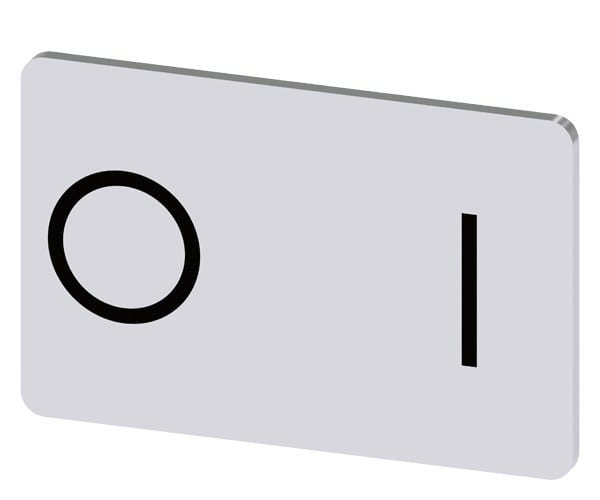 SIEMENS - Bezeichnungsschild 17,5x27mm, Schild silber, Symbol: O* I