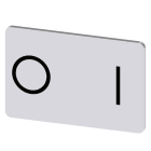 SIEMENS - Bezeichnungsschild 17,5x27mm, Schild silber, Symbol: O* I