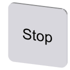 SIEMENS - Bezeichnungsschild 22x22mm, Schild silber, Beschriftung: Stop