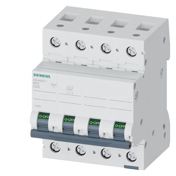SIEMENS - Leitungsschutzschalter 400V 10kA, 3+N-polig, C, 25A