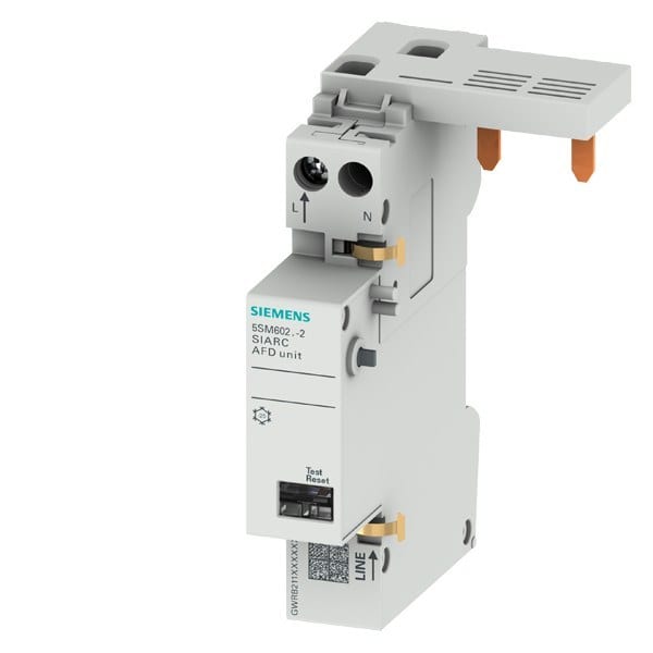 SIEMENS - Brandschutzschalter-Block AFDD,1-16A 230V für LS- und FI/LS-Schalter 1+N 2TE