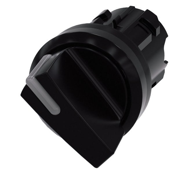 SIEMENS - Knebelschalter beleuchtbar, 22mm, rund, Kunststoff, schwarz, Knebel kurz