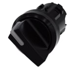 SIEMENS - Knebelschalter beleuchtbar, 22mm, rund, Kunststoff, schwarz, Knebel kurz