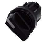 SIEMENS - Knebelschalter beleuchtbar, 22mm, rund, Kunststoff, schwarz, Knebel kurz