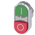 SIEMENS - Doppeldrucktaster, 22mm, rund, Metall, hochglanz, grün: I, rot: O
