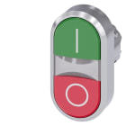 SIEMENS - Doppeldrucktaster, beleuchtet, 22mm, rund, Metall, hochglanz, grün: I, rot: O