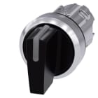 SIEMENS - Knebelschalter beleuchtbar, 22mm, rund, Metall, hochglanz, schwarz, Knebel kurz