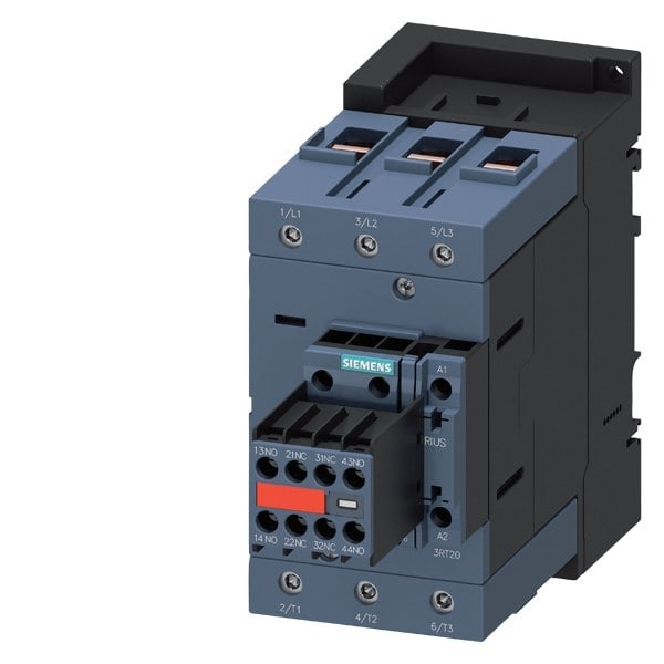 SIEMENS - Koppelschütz, AC-3e, 95 A/45 kW/400V, 3-polig, DC 24V, 2S+2Ö, Schraubanschluss
