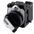 SIEMENS - Knebelschalter, beleuchtbar, 22mm, rund, Kunststoff, schwarz, weiß, 1S