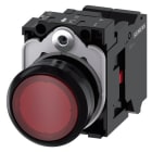 SIEMENS - Drucktaster, beleuchtet, 22mm, rund, Kunststoff, rot, 1Ö, AC/DC 24V