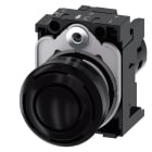 SIEMENS - Akustischer Melder, 22mm, rund, Kunststoff, schwarz, Dauerton 2,4 kHz, AC 230V