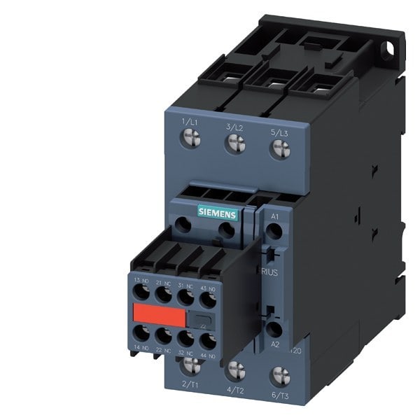 SIEMENS - Schütz,AC-3e,40A/18,5kW/400V,3-polig,AC110V/50Hz,120V/60Hz,2S+2Ö,Schraubansch...