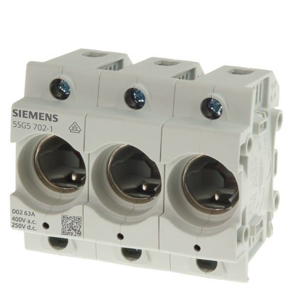 SIEMENS - NEOZED, Sicherungssockel, D01, 3-polig, 16 A, Un AC: 400 V, Un DC: 250 V