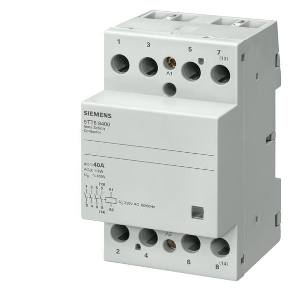 SIEMENS - INSTA-Schütz mit 4 Öffnern Kontakt für AC 230V, 400V 63A Ansteuerung AC 230V