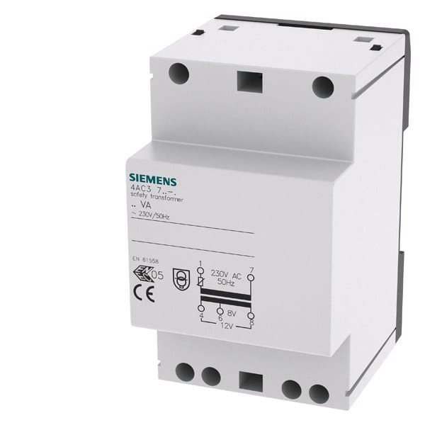SIEMENS - Sicherheitstransformator, 24VA Primär AC 230V, 50Hz, Sekundär 8V, 12V AC