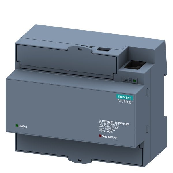 SIEMENS - SENTRON Messgerät 7KM PAC3200T, Hutschiene, 400/230 V, 5 A, 110-250 V AC/DC, ...