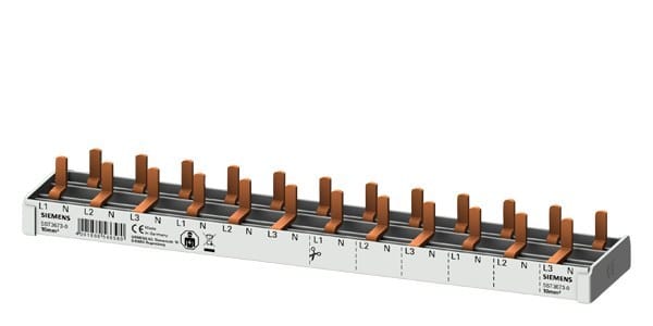 SIEMENS - Stiftsammelschiene 10mm2, 4-phasig, 12x (1PH+N), 218mm