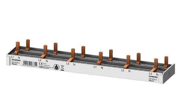 SIEMENS - Stiftsammelschiene kompakt, 10mm2 Anschluss 3p/N 6x AFDD 5SM6 + 6x Kompaktgerät