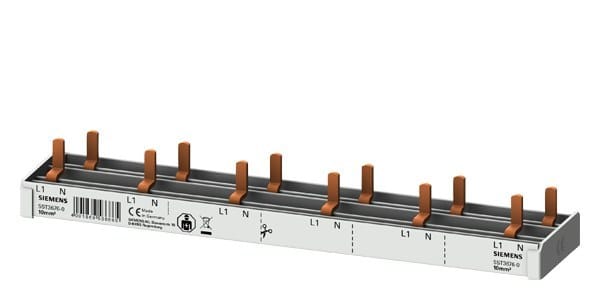 SIEMENS - Stiftsammelschiene kompakt, 10mm2 Anschluss 1p/N 6x AFDD + 6x Kompaktgerät1 TE