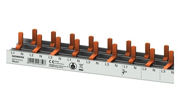 SIEMENS - Stiftsammelschiene 10mm2, 4-phasig, 60x (1PH+N), 1060mm schneidbar