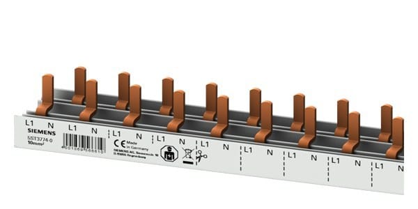 SIEMENS - Stiftsammelschiene 10mm2, 2-phasig, 60x (1PH+N), 1060mm schneidbar