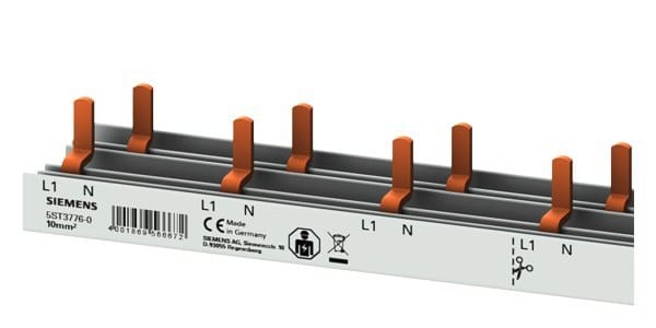 SIEMENS - Stiftsammelschiene 10mm2, 2-phasig, 30x (1PH+N), 1042mm schneidbar